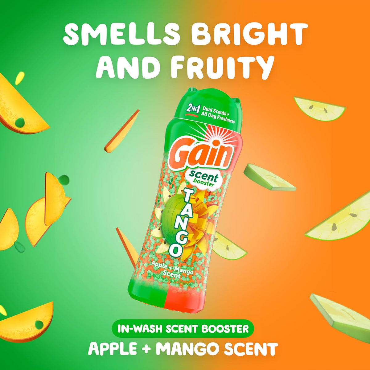 Gain Tango 2-in-1 Laundry Scent Booster Beads, Apple and Mango Scent, 10.7 OZ, Laundry Beads with