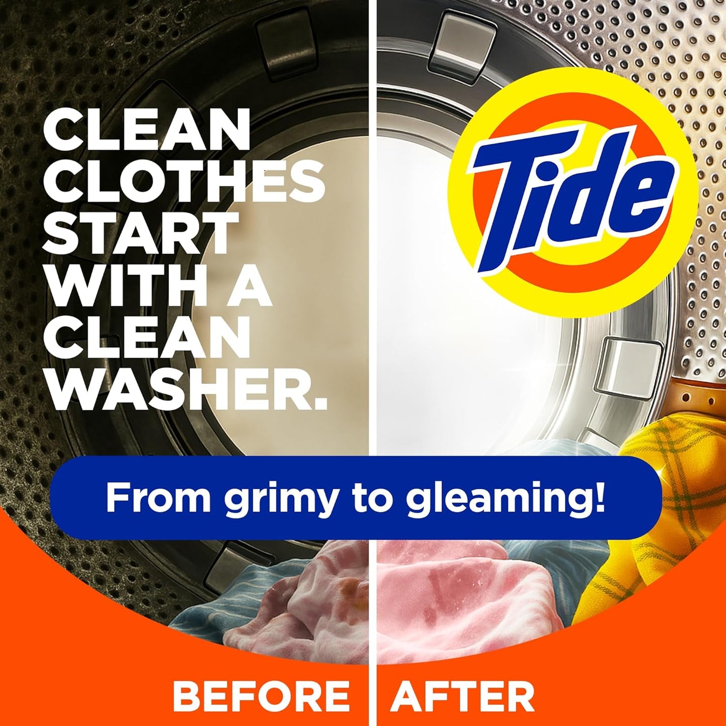 Tide Washing Machine Cleaner, Washer Machine Cleaner with Oxi for Front and Top Loader Washer