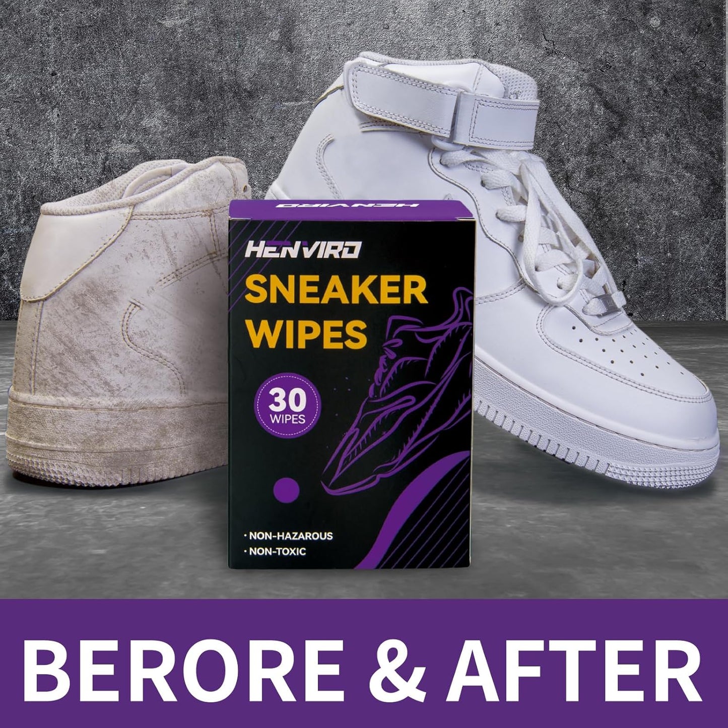 Henviro Shoe and Sneaker Cleaner Wipes - Shoe Cleaner, Shoe Cleaning Kit, Sneaker Cleaner, Shoe