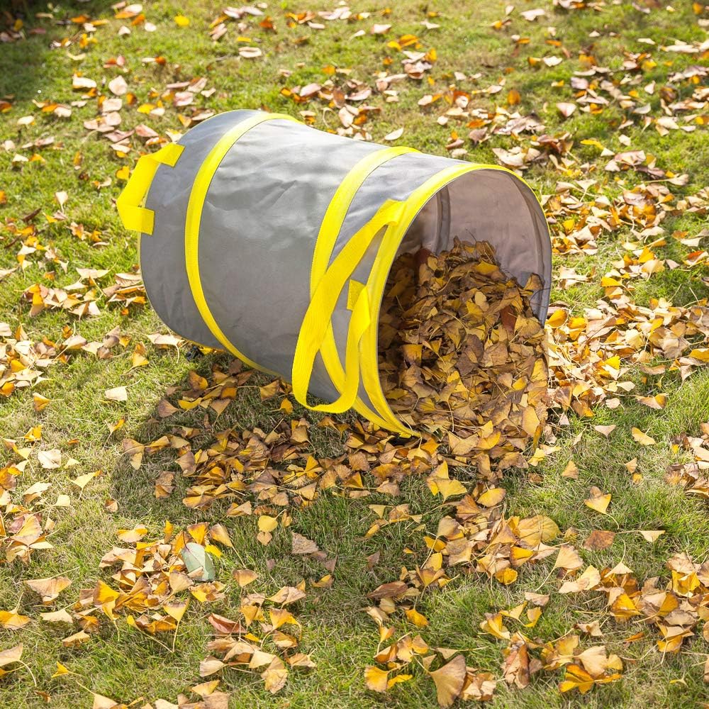 30 Gallon Collapsible Trash Can 3 Pack, Garden Bag Pop Up Camping Trash can, Reusable Leaf Bag