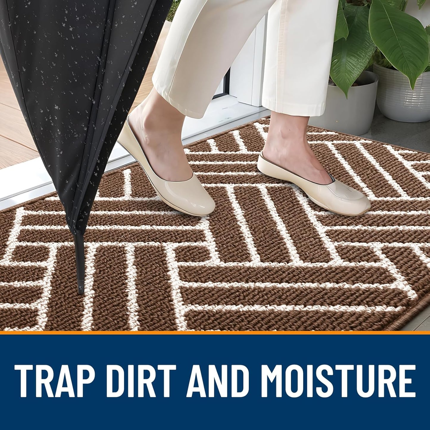 OLANLY Indoor Door Mat, 36x24 Inch, Dirt Resistant and Absorbent, Non-Slip Rubber Backing Floor