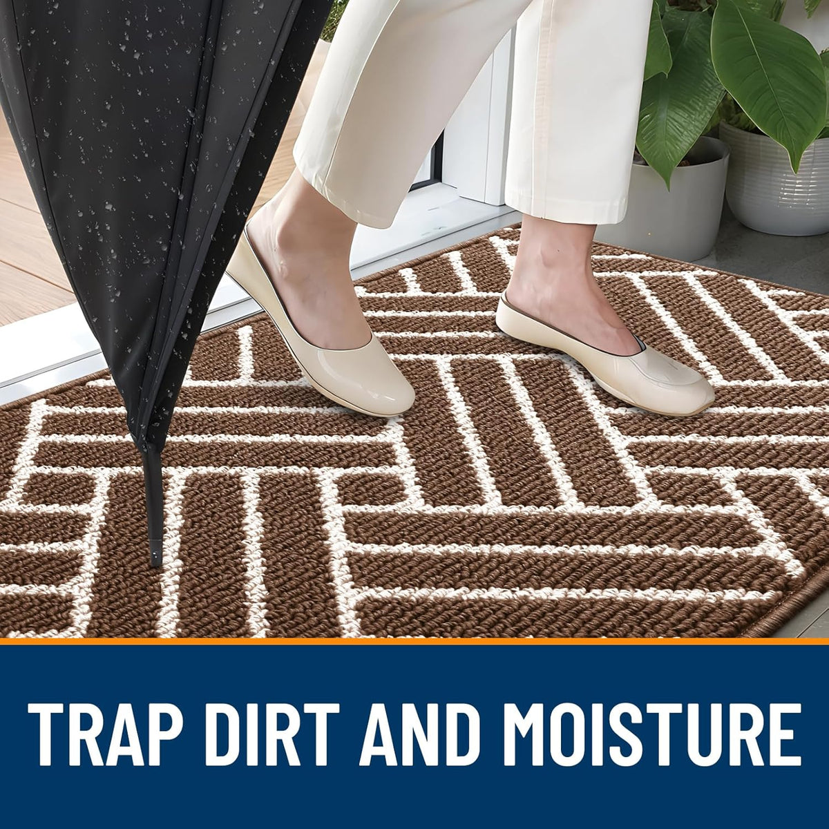 OLANLY Indoor Door Mat, 32x20 Inch, Dirt Resistant and Absorbent, Non-Slip Rubber Backing Floor