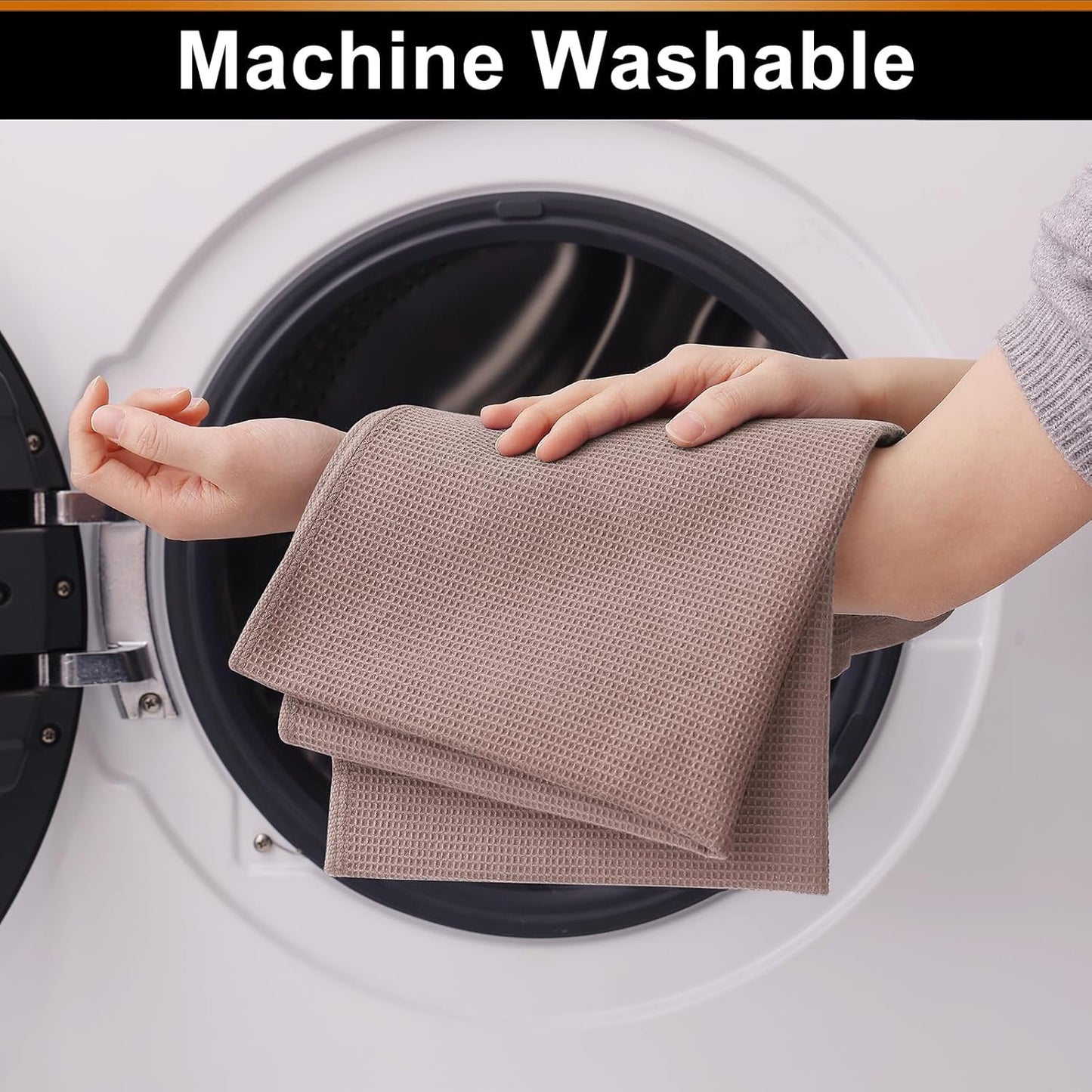 Homaxy 100% Cotton Waffle Weave Kitchen Towels - 8 Pack Soft and Absorbent Dish Towels - 16 x 26