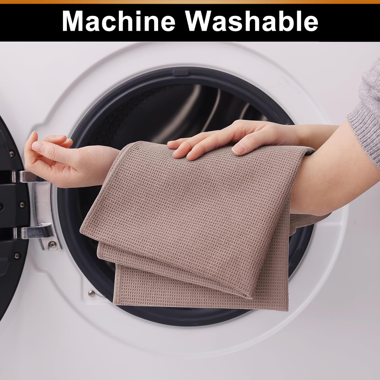 Homaxy 100% Cotton Waffle Weave Kitchen Towels - 4 Pack Soft and Absorbent Dish Towels - 16 x 26