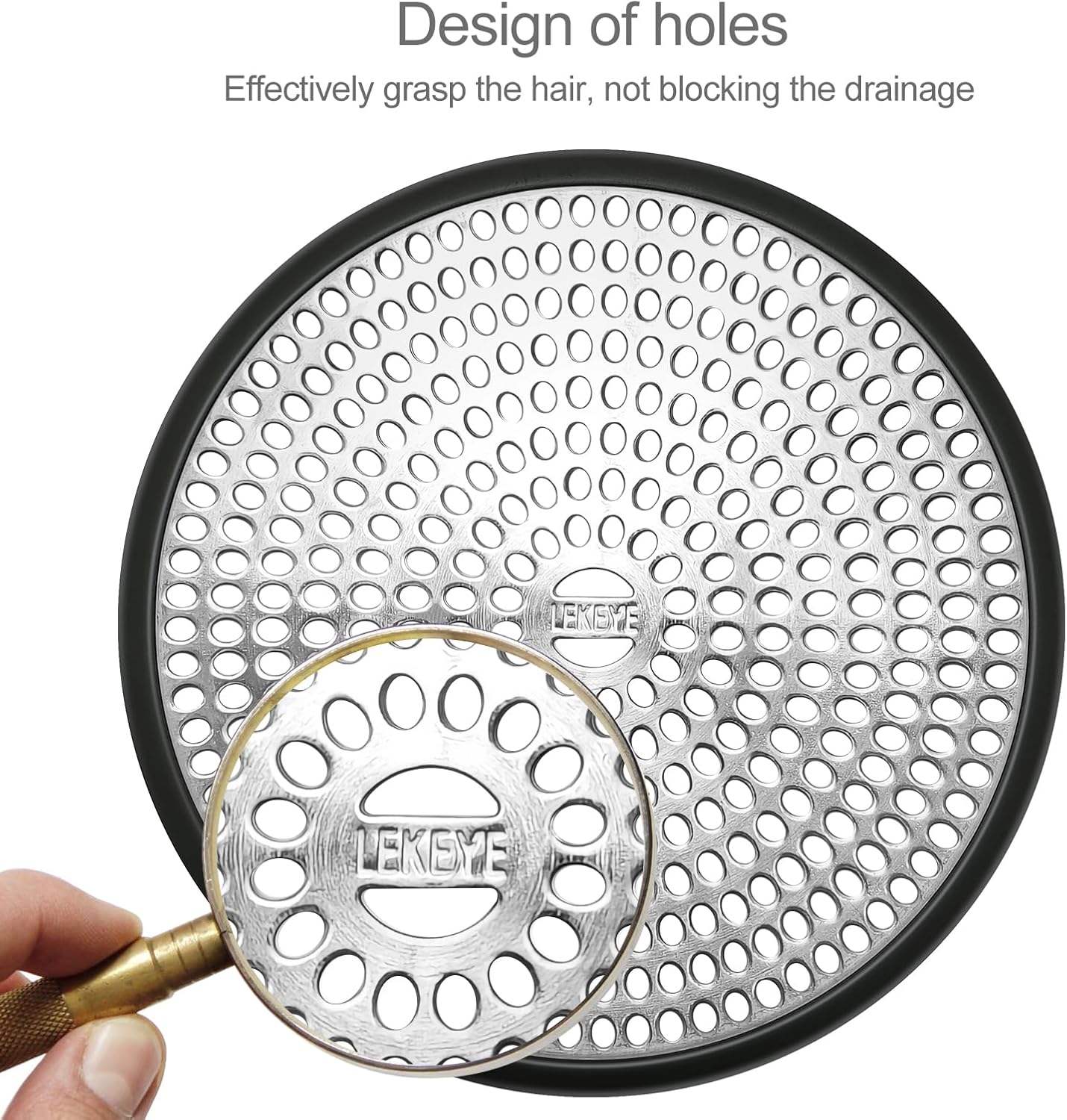 LEKEYE Shower Drain Hair Catcher | Strainer | Shower Stall Drain Cover | Bathroom Drain Protector