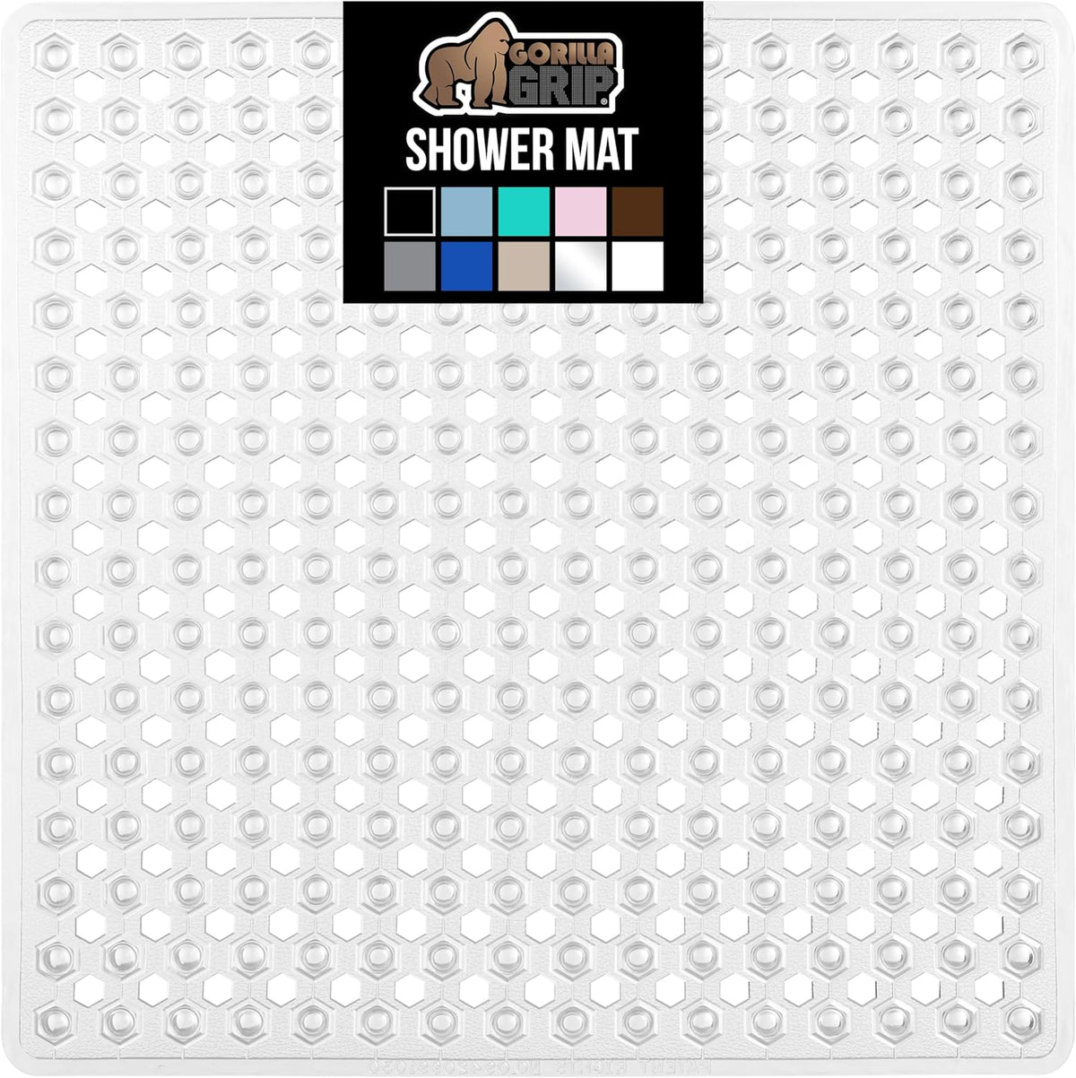 GORILLA GRIP Patented Square Shower Stall Mat, Small Bathtub Floor Mats for Stand Up Showers with