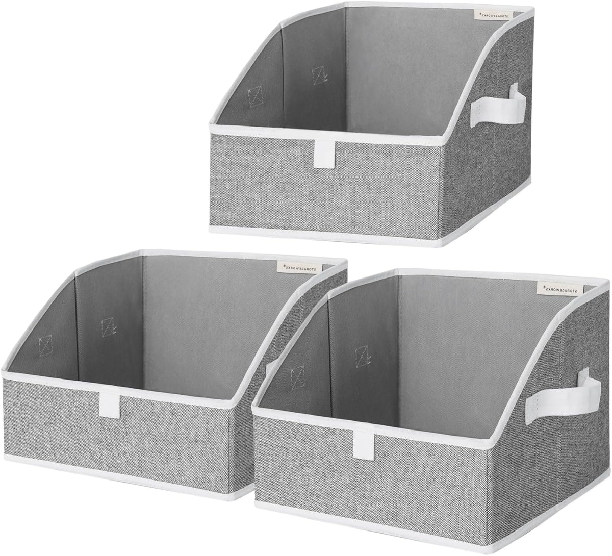 StorageWorks Closet Storage Bins, Trapezoid Organizer Box for Shelves, Fabric Clothes Bin, Foldable