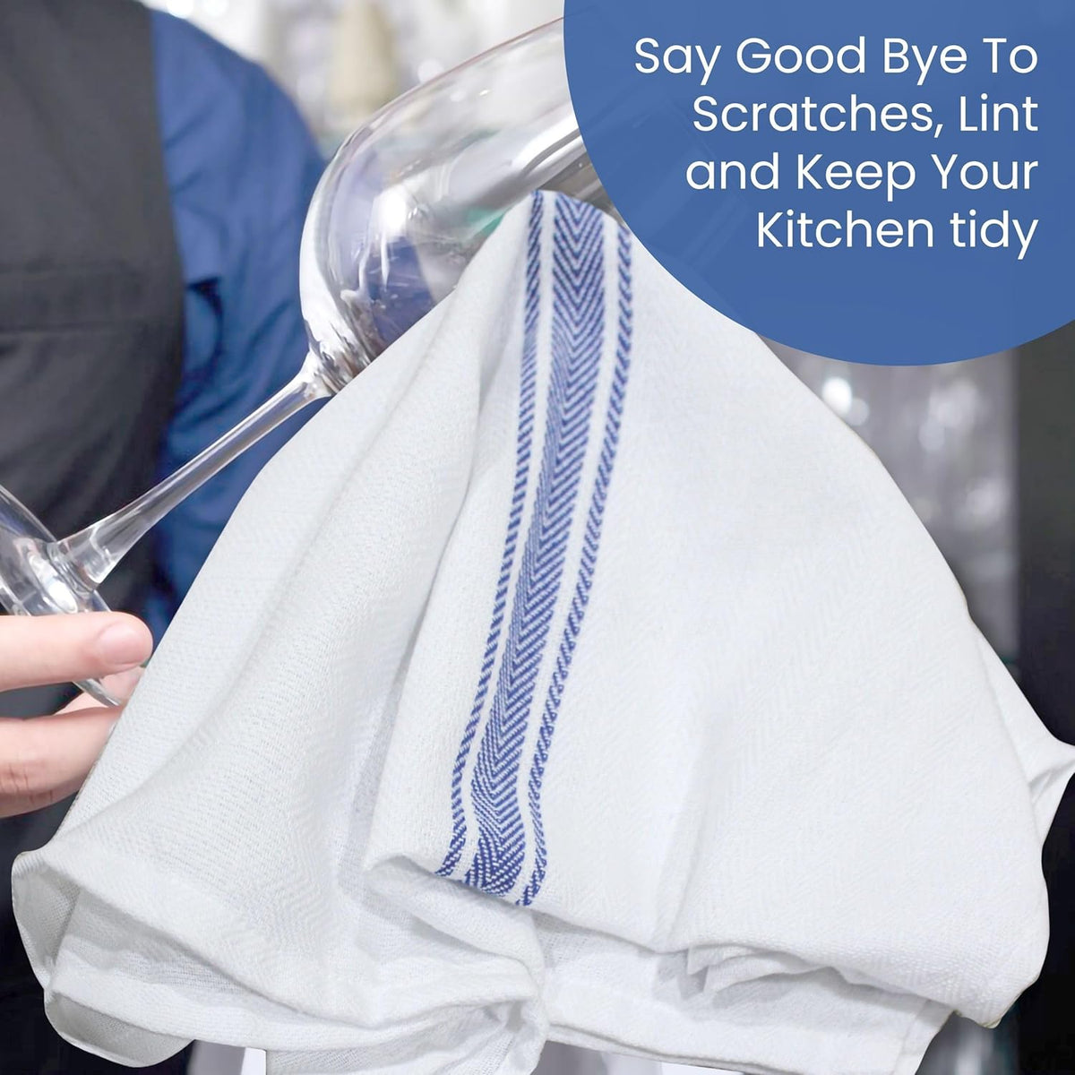 WHITEWRAP Kitchen Dish Towels for Kitchen, Highly Absorbent for Drying and Cleaning, Durable and