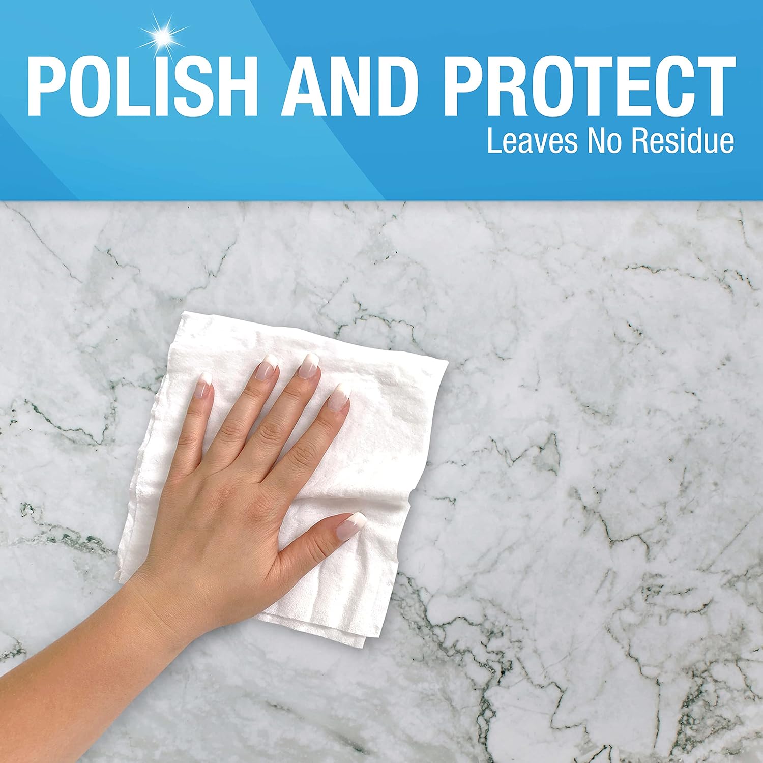 MiracleWipes for Granite & Stone, Clean, Protect, Polish Stone, Marble, Quartz, Slate, Tile