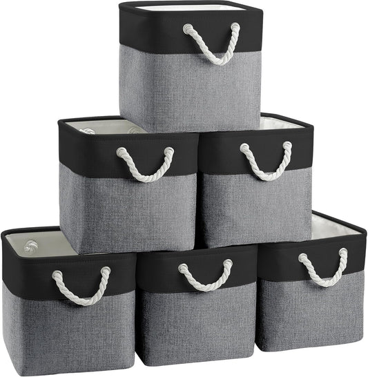 Cube Storage Bins, Collapsible Fabric Cube Storage Bin, 11 Inch Cube Storage Bins with Handles
