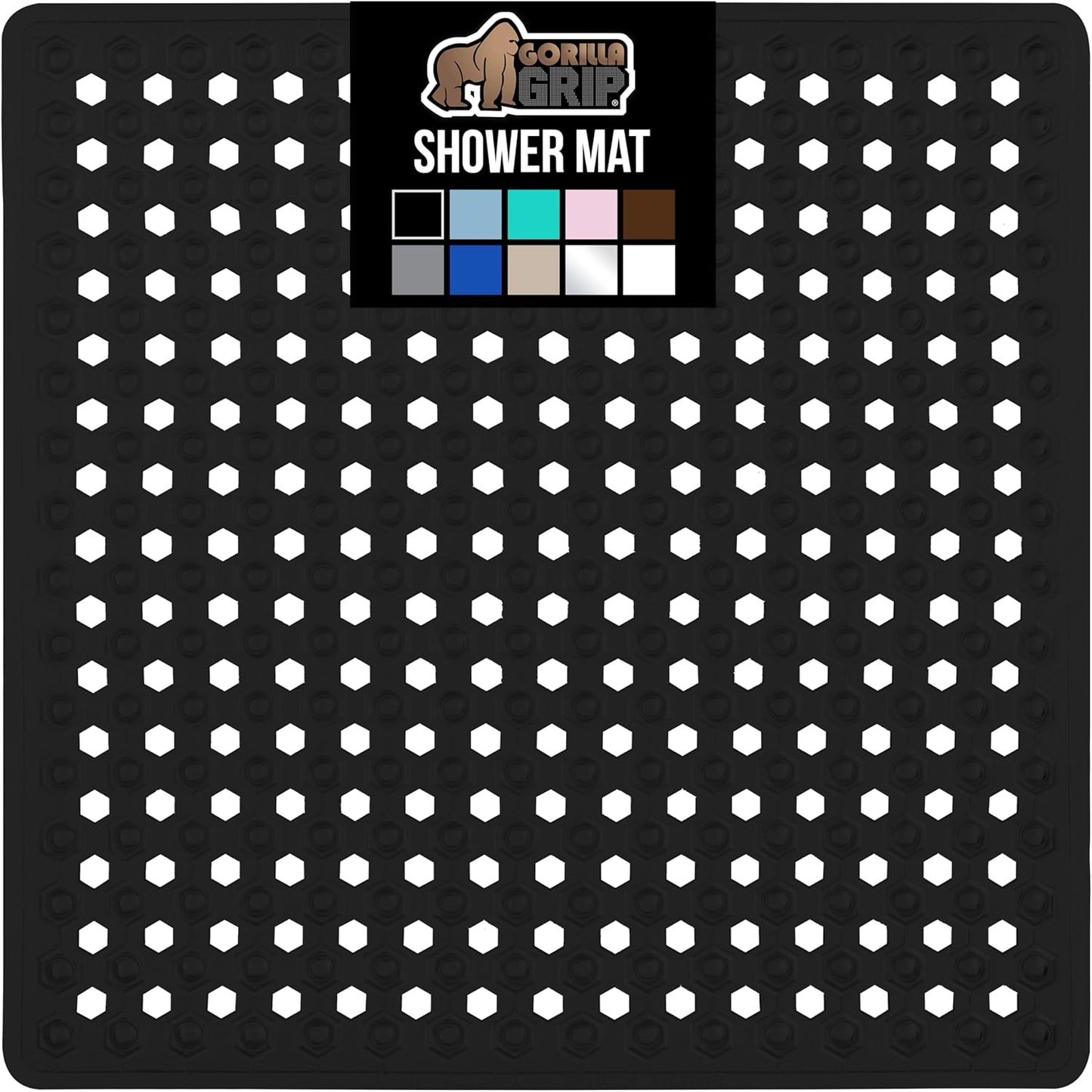 GORILLA GRIP Patented Square Shower Stall Mat, Small Bathtub Floor Mats for Stand Up Showers