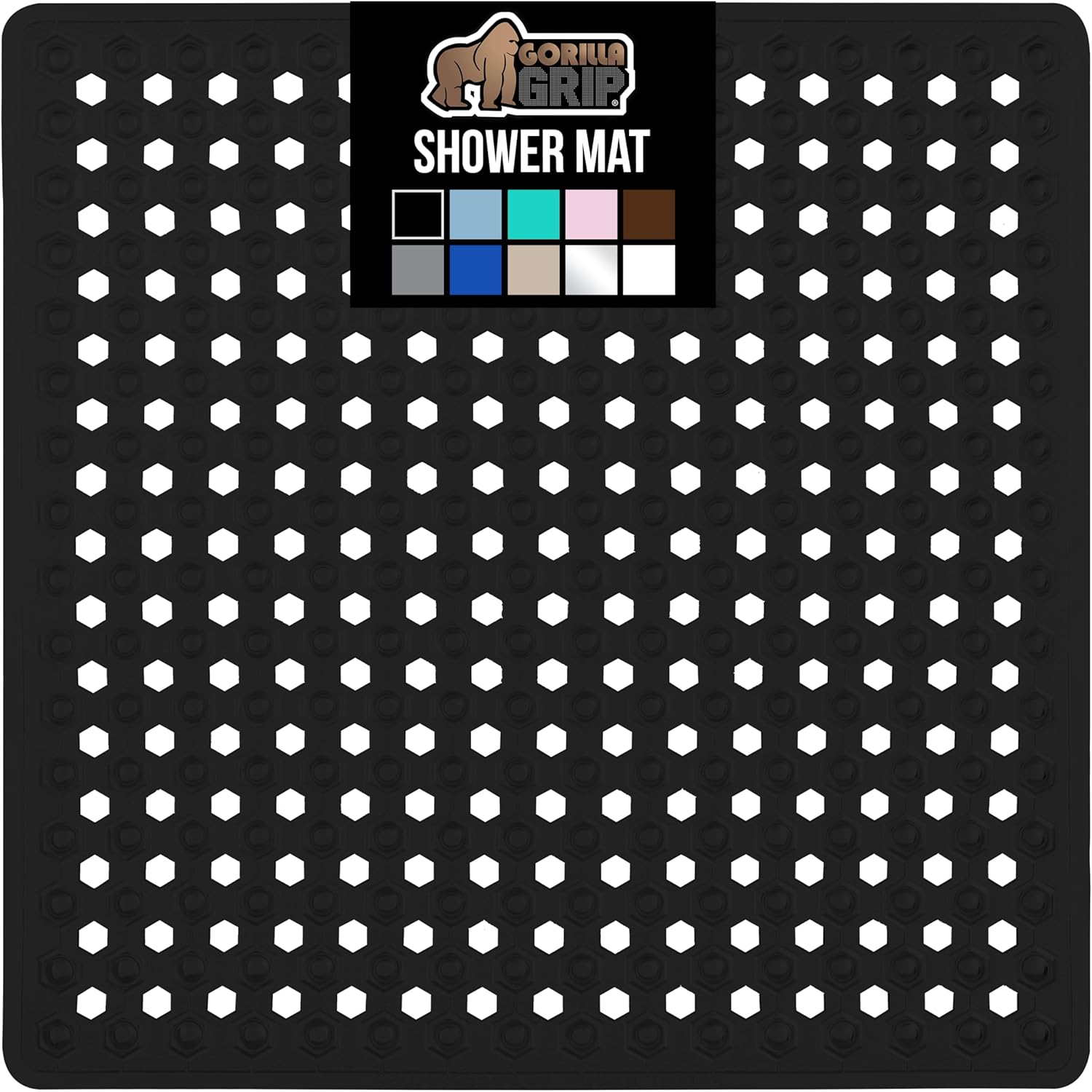 GORILLA GRIP Patented Square Shower Stall Mat, Small Bathtub Floor Mats for Stand Up Showers