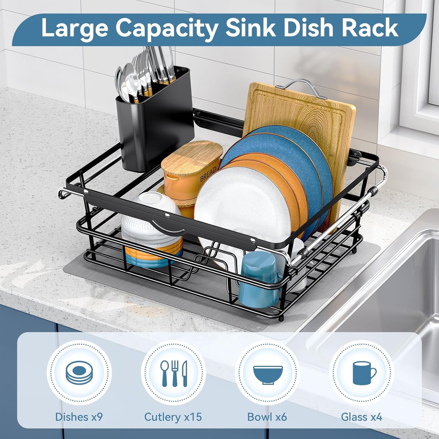 Over the Sink Dish Drying Rack,In Sink Dish Drying Racks,Expandable Dish Rack Over Sink