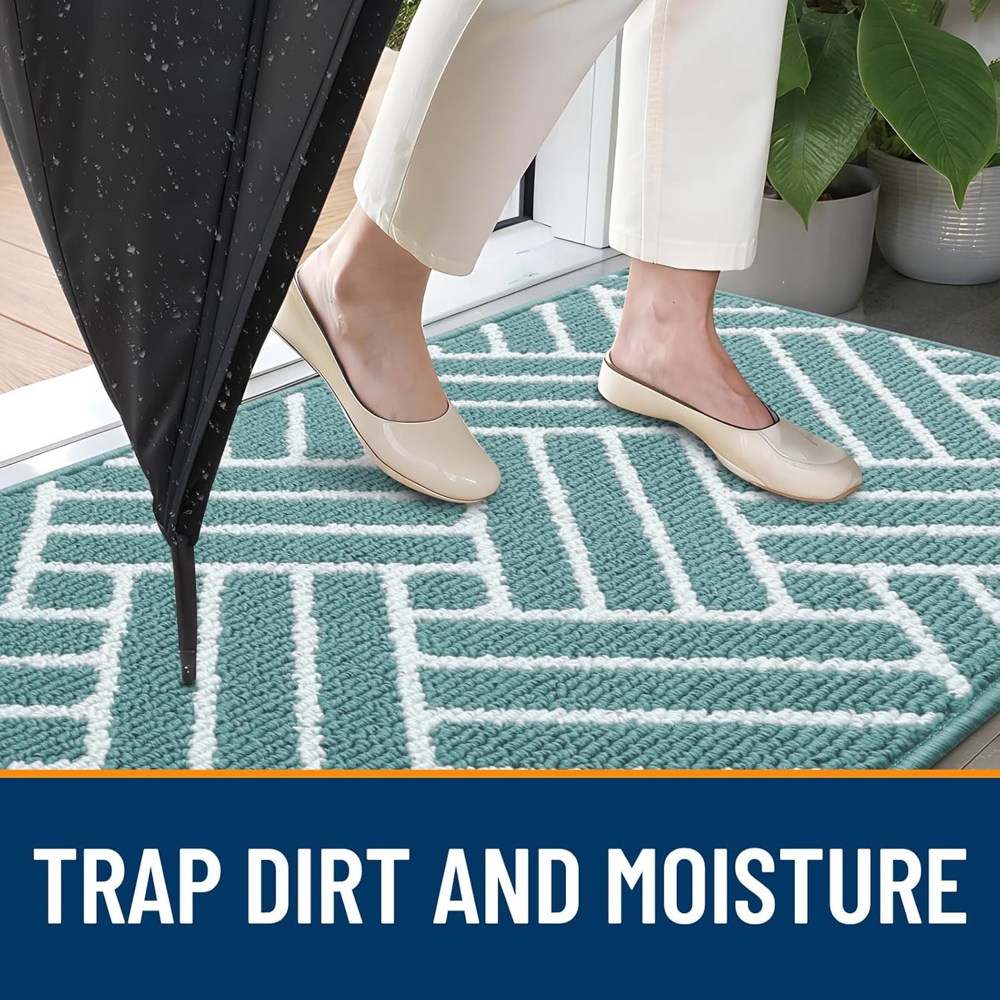 OLANLY Indoor Door Mat, 32x20 Inch, Dirt Resistant and Absorbent, Non-Slip Rubber Backing Floor