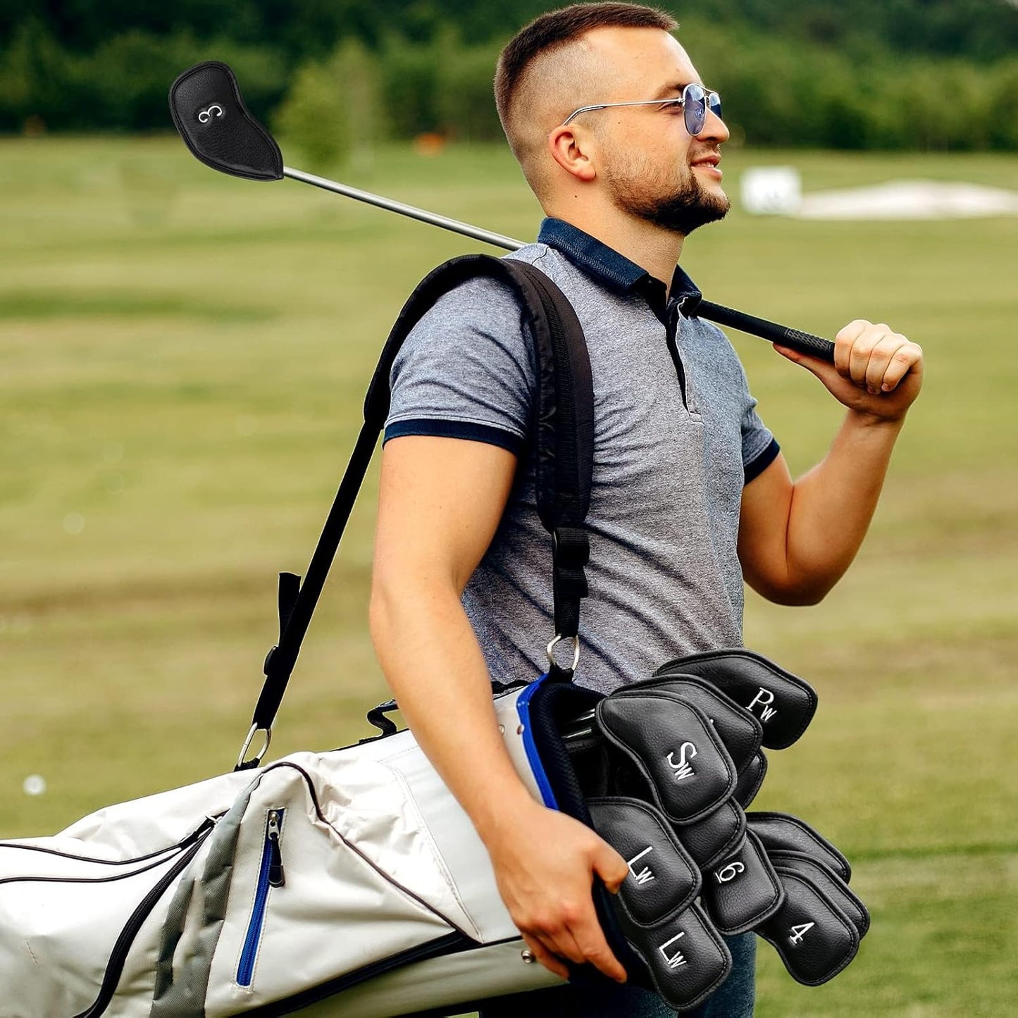 CRAFTSMAN GOLF 12pcs or 1pc Thick Synthetic Leather Golf Iron Head Covers Set Headcover Fit All