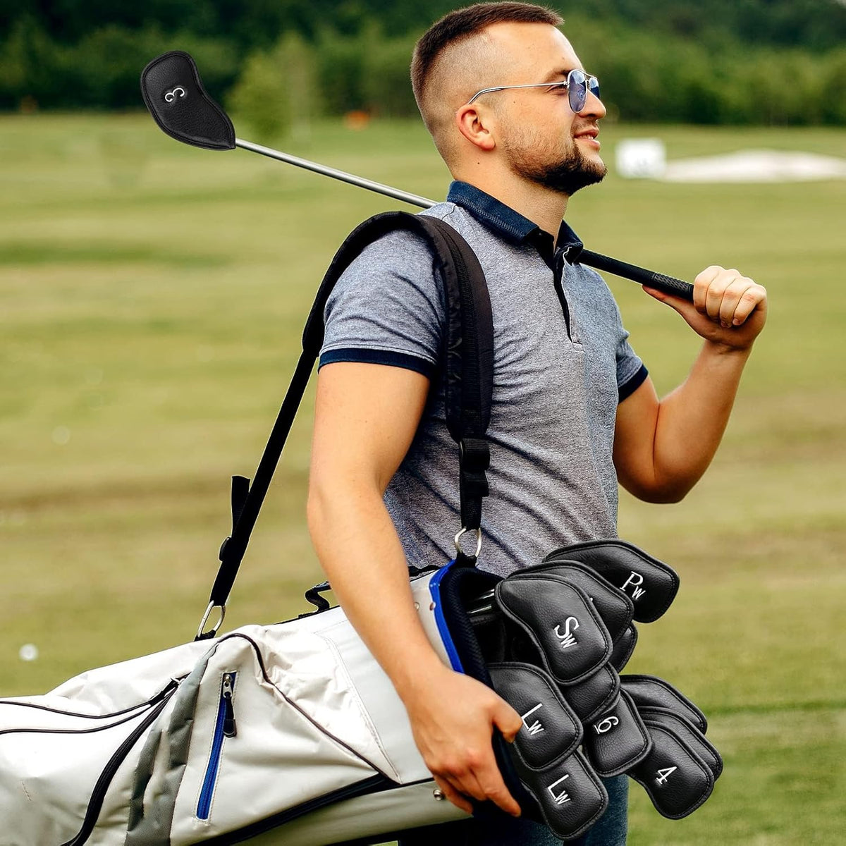 CRAFTSMAN GOLF 12pcs or 1pc Thick Synthetic Leather Golf Iron Head Covers Set Headcover Fit All