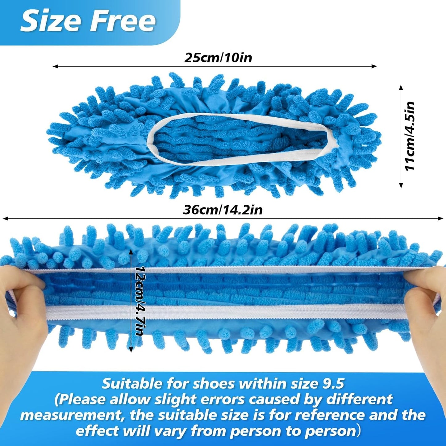 MAQIHAN 10 Mop Slippers for Floor Cleaning - Size 9.5 Mop Socks Women Mopping Cleaning Socks Feet