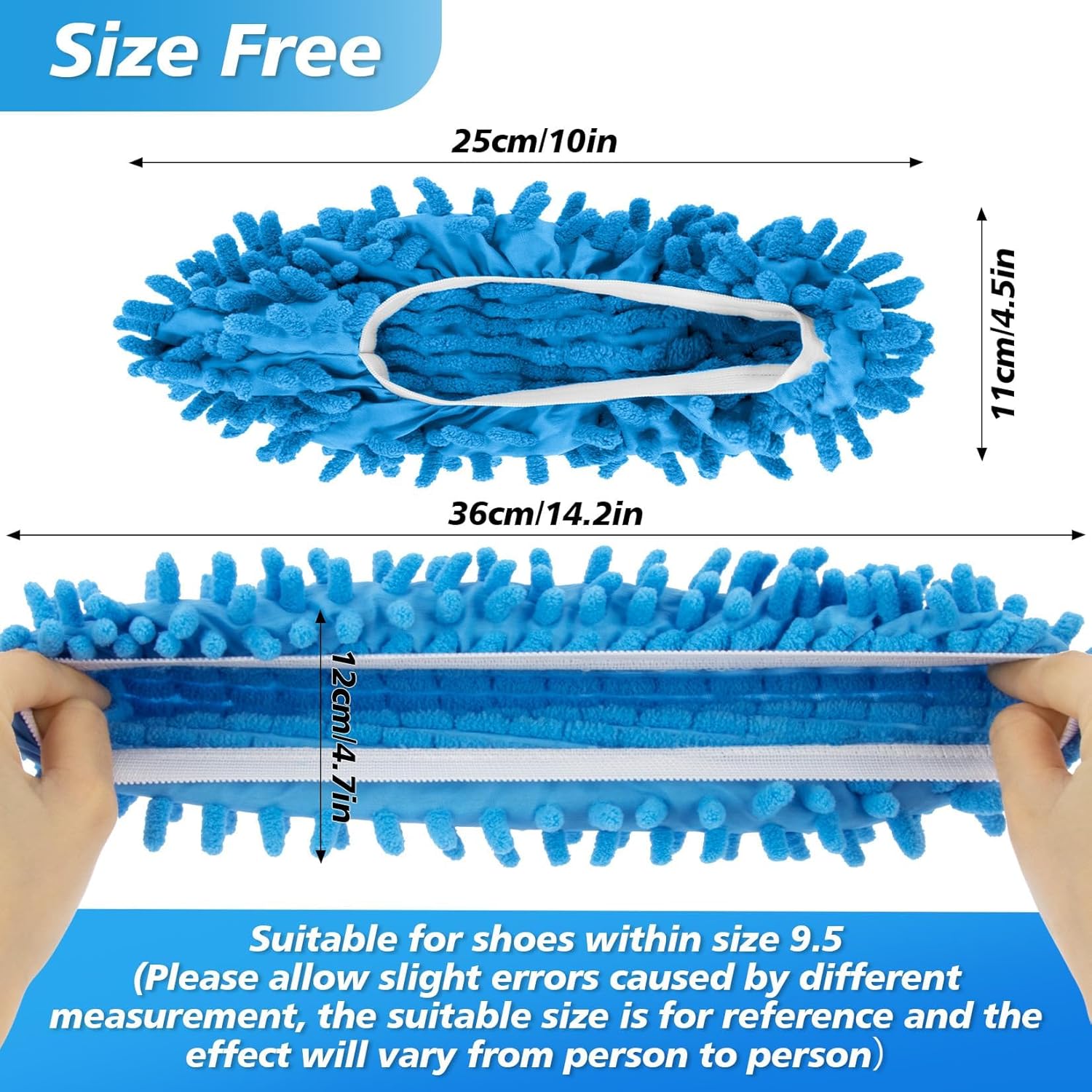 MAQIHAN 10 Mop Slippers for Floor Cleaning - Size 9.5 Mop Socks Women Mopping Cleaning Socks Feet