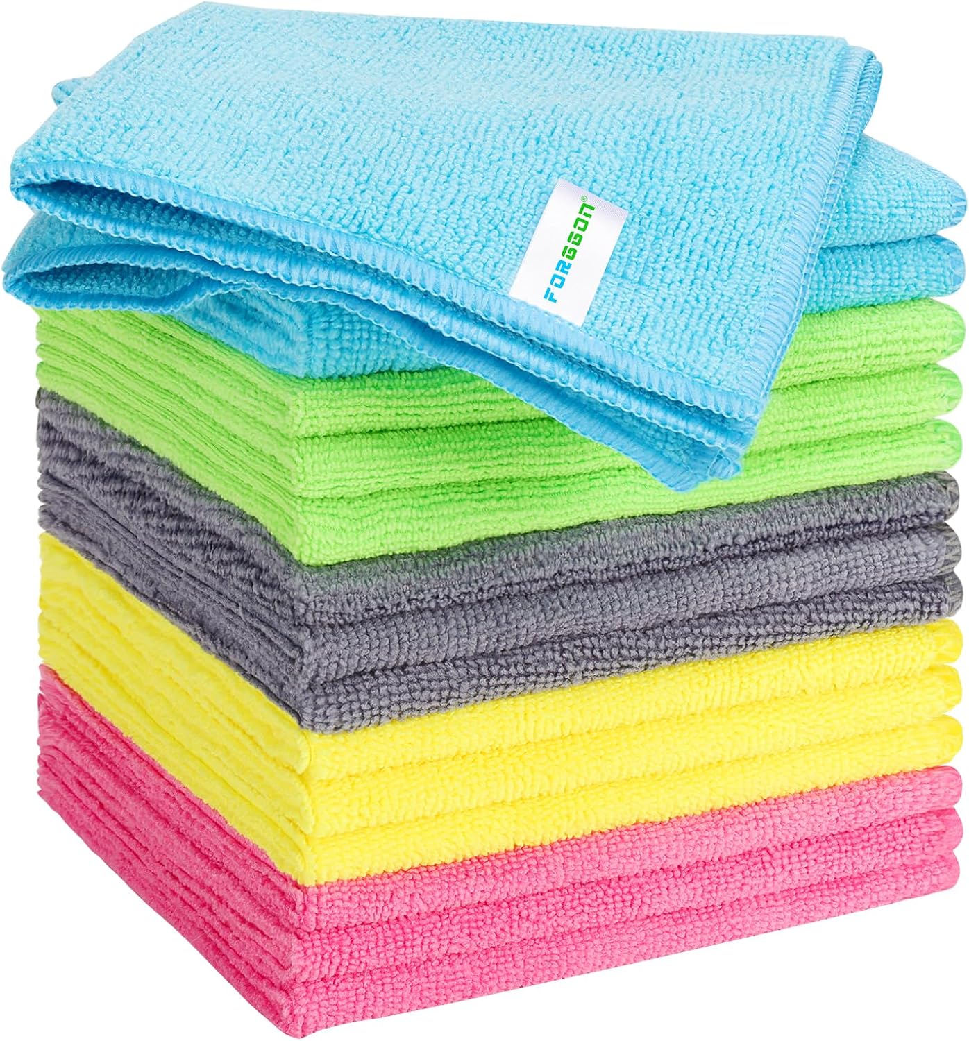 15pcs Microfiber Cleaning Cloth Lint Free, Absorbent, Streak Free, Non-Abrasive, Reusable and