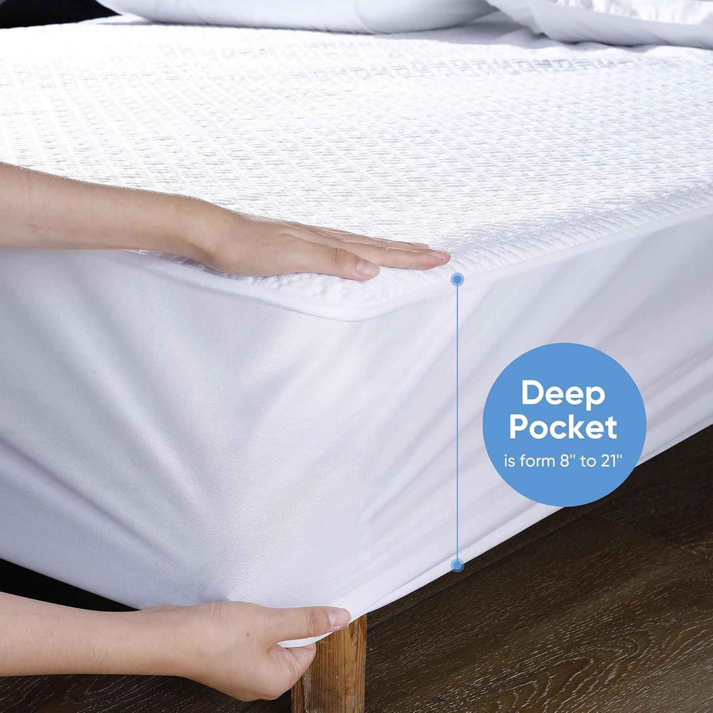 Cooling Waterproof Mattress Protector Twin Size, Mattress Cover 3D Air Fabric Mattress Pad Cover