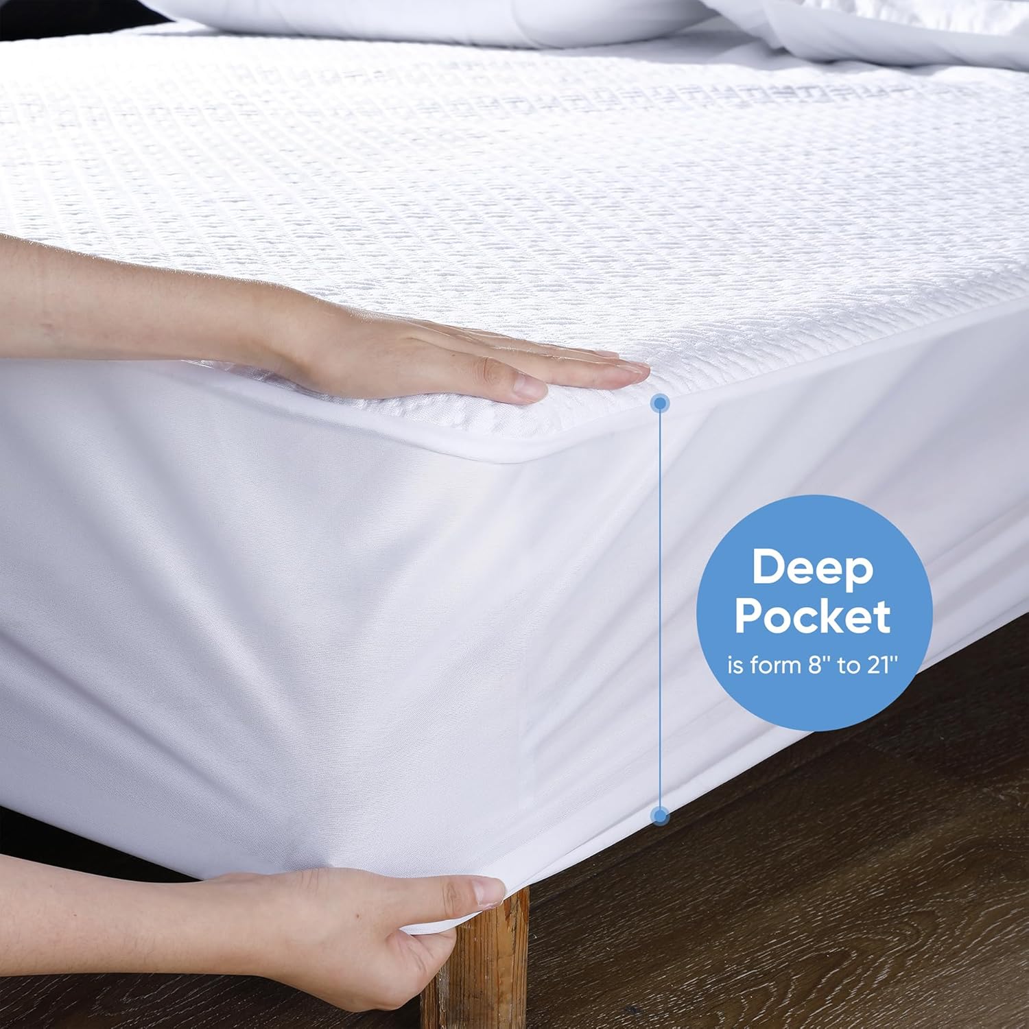 Cooling Waterproof Mattress Protector California King Size, Mattress Cover 3D Air Fabric Mattress