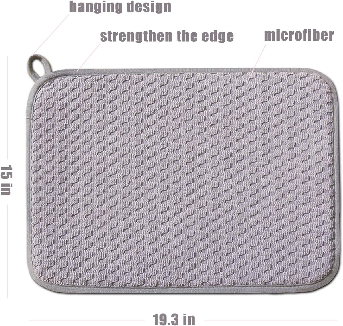 Dish Drying Mats for Kitchen Counter 2 Pack, Dish Drying Pads Absorbent, Washable Microfiber Dishes