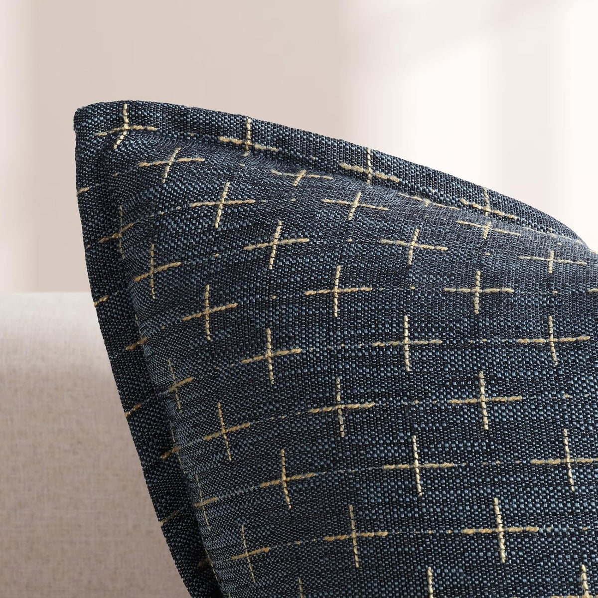 ZWJD Pillow Covers 24x24 Set of 2 Soft Polyester Textured Pillow Covers with Stylish Flange Edge