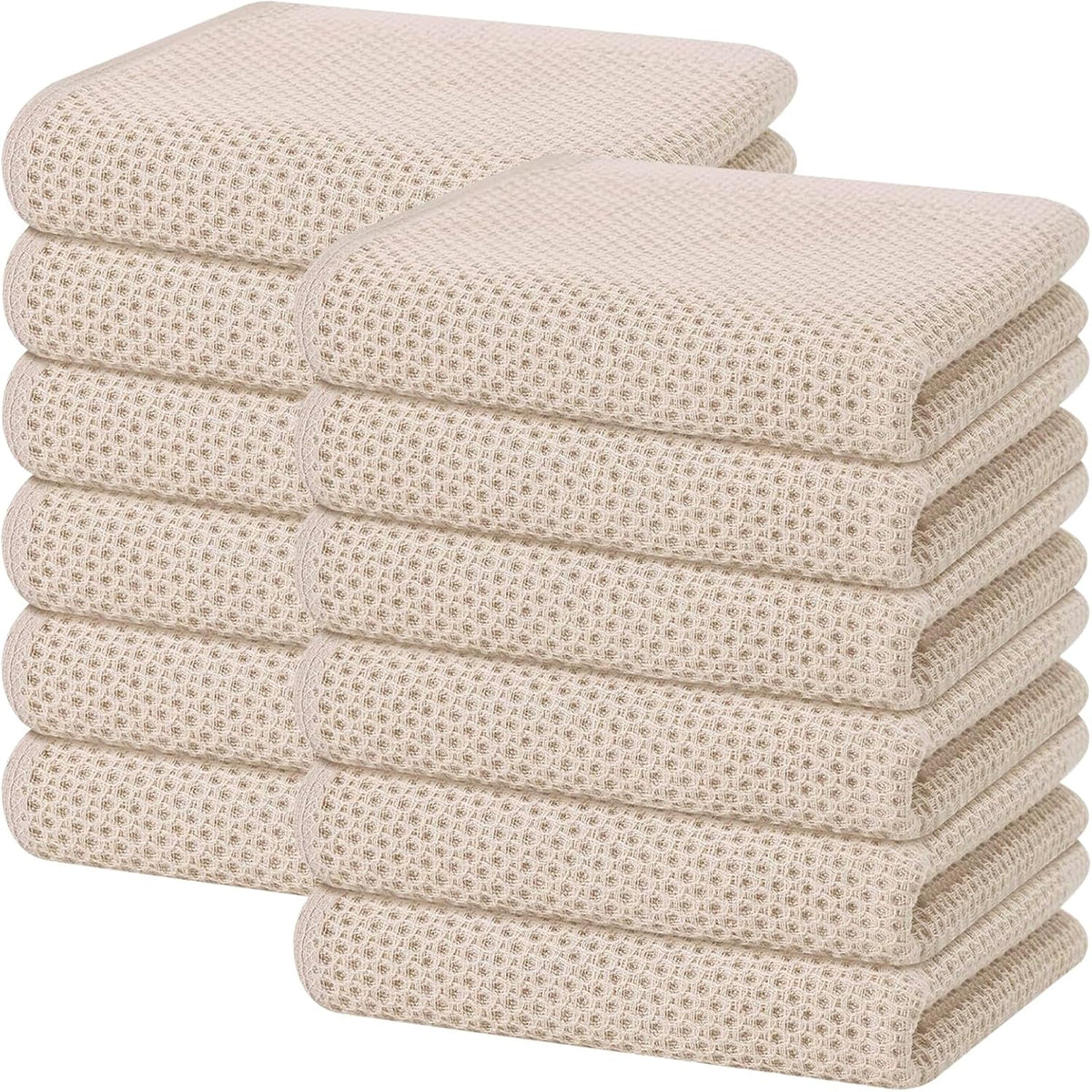 Homaxy 100% Cotton Waffle Weave Kitchen Dish Towels, Ultra Soft Absorbent Quick Drying Cleaning