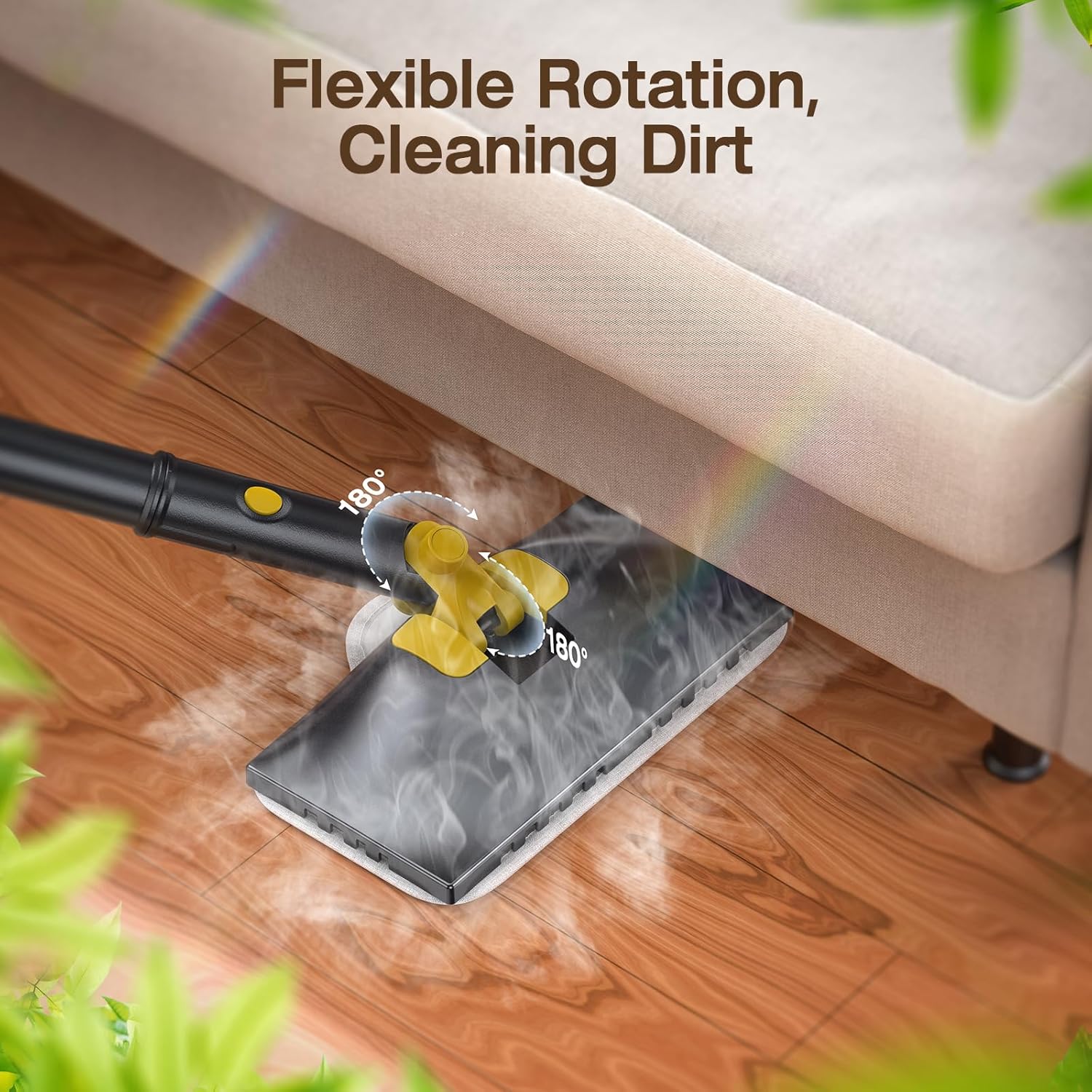 ScrubWiz Steam Mop Cleaner with Detachable Handheld Steamer, 10-in-1 Multi Accessories, Washable