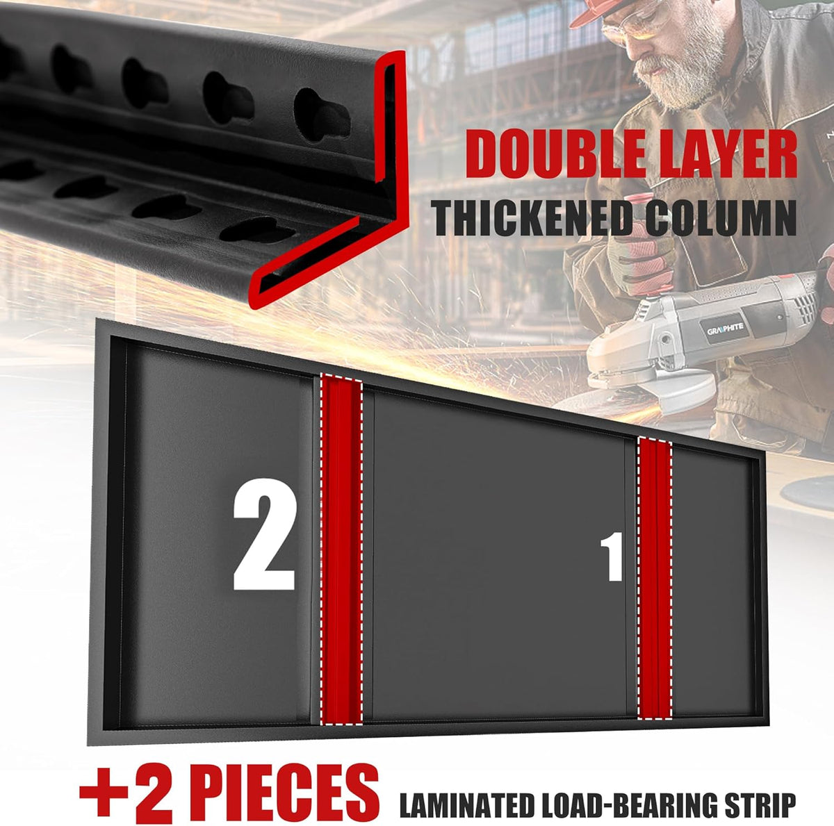 Raybee Storage Shelves 2000LBS Garage Shelving Heavy Duty, 5-Tier Adjustable Garage Shelves, Metal