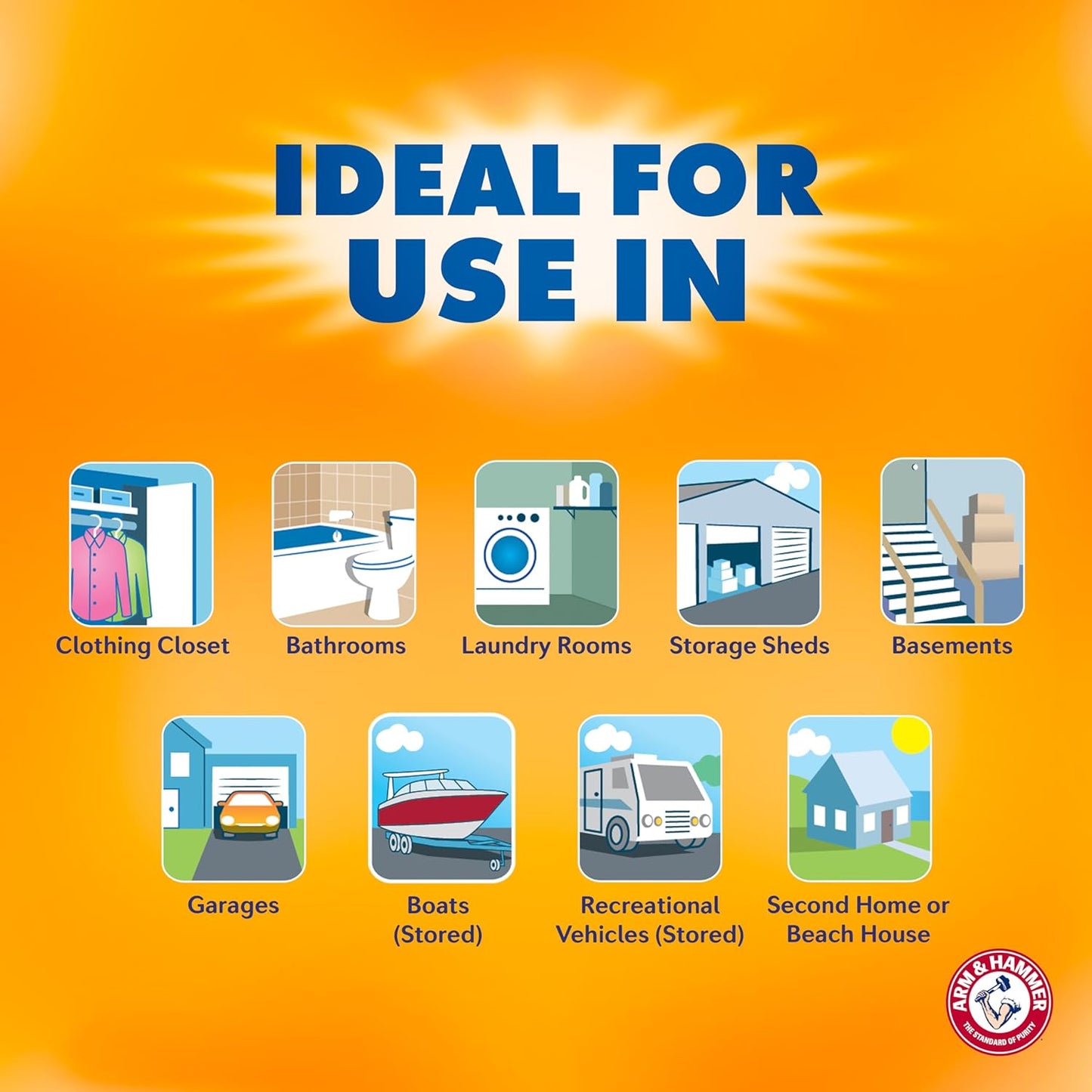 Arm & Hammer Clean Burst Moisture Absorber and Odor Eliminator Tubs, 14 oz, 3 Pack, Attract and