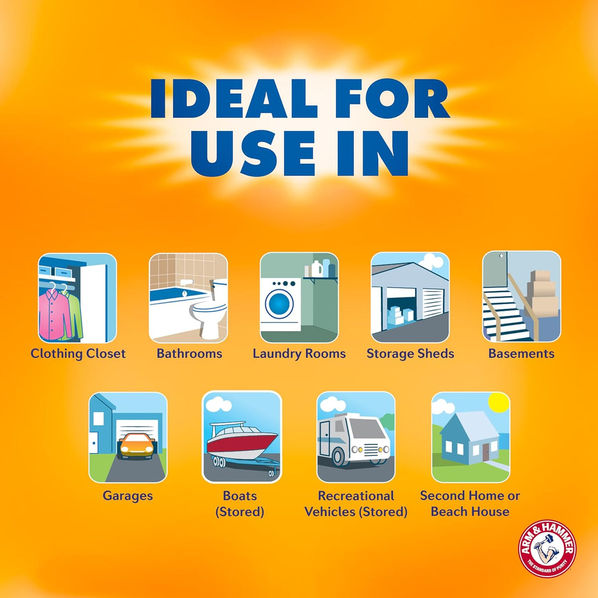 Arm & Hammer Fragrance Free Refillable Moisture Absorber and Odor Eliminator 14 oz. Tub