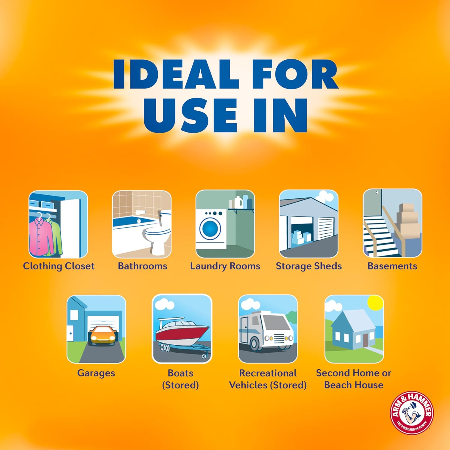 Arm & Hammer Fragrance Free Refillable Moisture Absorber and Odor Eliminator 14 oz. Tub