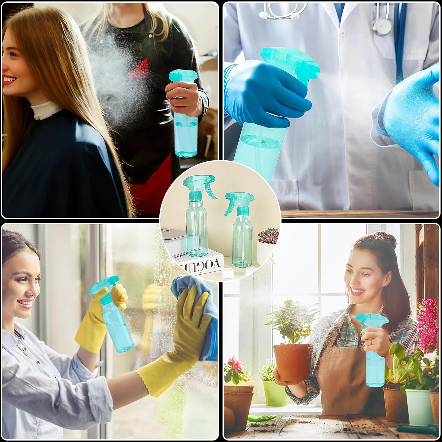 Cosywell Plastic Spray Bottles 8.8oz/260ml 2 Pack Refillable Container Empty Spray Bottle for