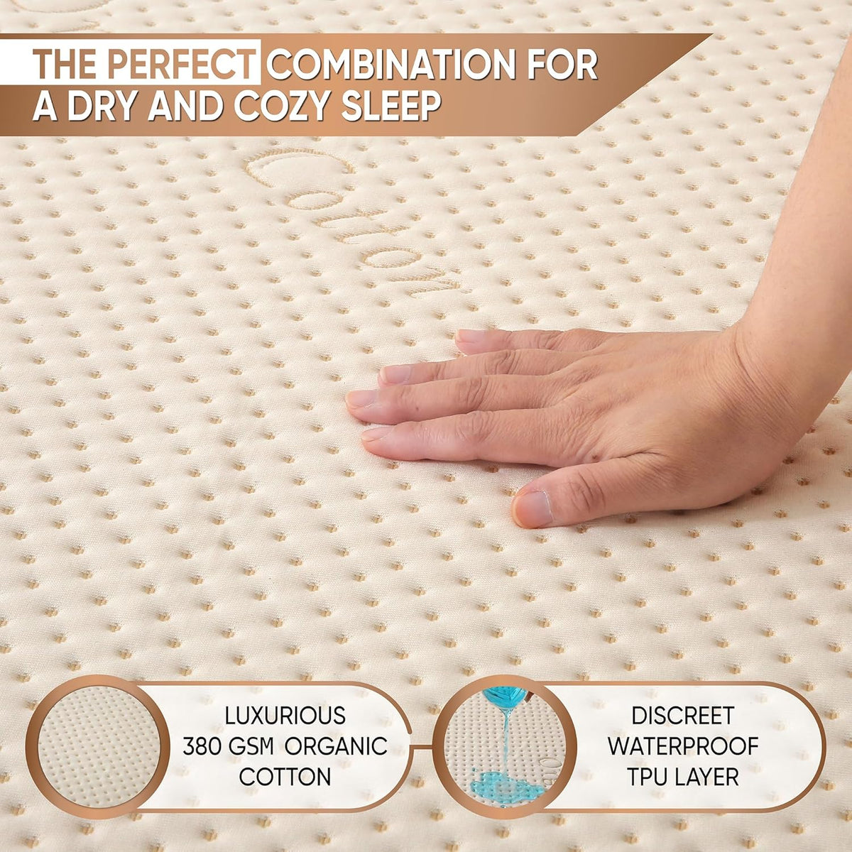 Luxury Waterproof Organic Mattress Protector Full - Organic Cotton Breathable Mattress Pad Cover