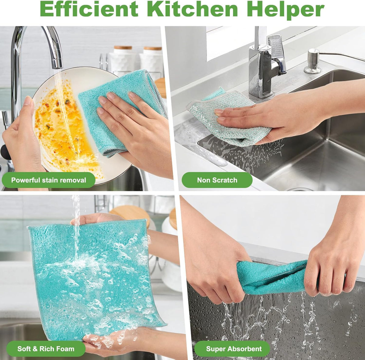 10counts Non Scratch Wire Dishcloth Multipurpose Wire Dishwashing Rag for Washing Dishes,Double