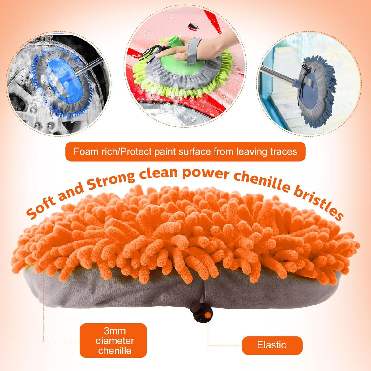 Layhit 5 Pcs Car Wash Mitt Set, Brush Not Included, Microfiber Mitt Cleaning Car Truck Washing