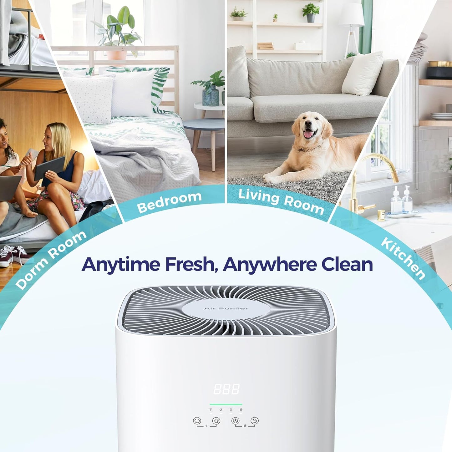 VUSIGN Air Purifier for Home Large Room & Pets, Covers Up to 1800 ft² with CADR 242 CFM, H13 HEPA
