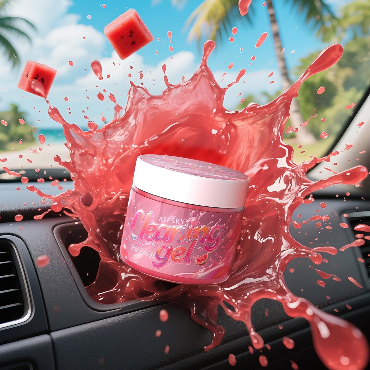ASFSKY Car Cleaning Gel (Red,Watermelon) Cleaning Putty Universal Dust Cleaning Car Interior