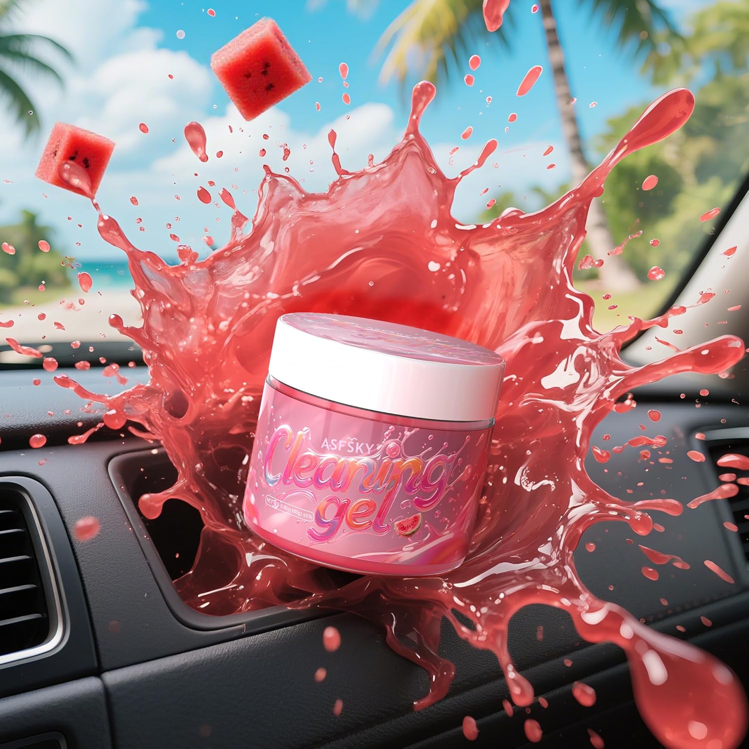 ASFSKY Car Cleaning Gel (Red,Watermelon) Cleaning Putty Universal Dust Cleaning Car Interior