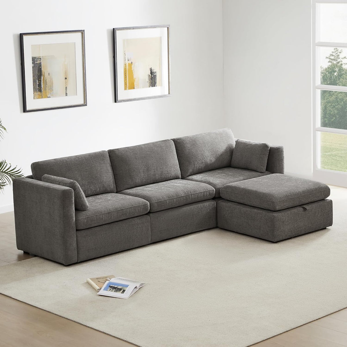 CHITA Oversized Modular Sectional Sofa Set, FSC Certified L Shaped Couch with Reversible