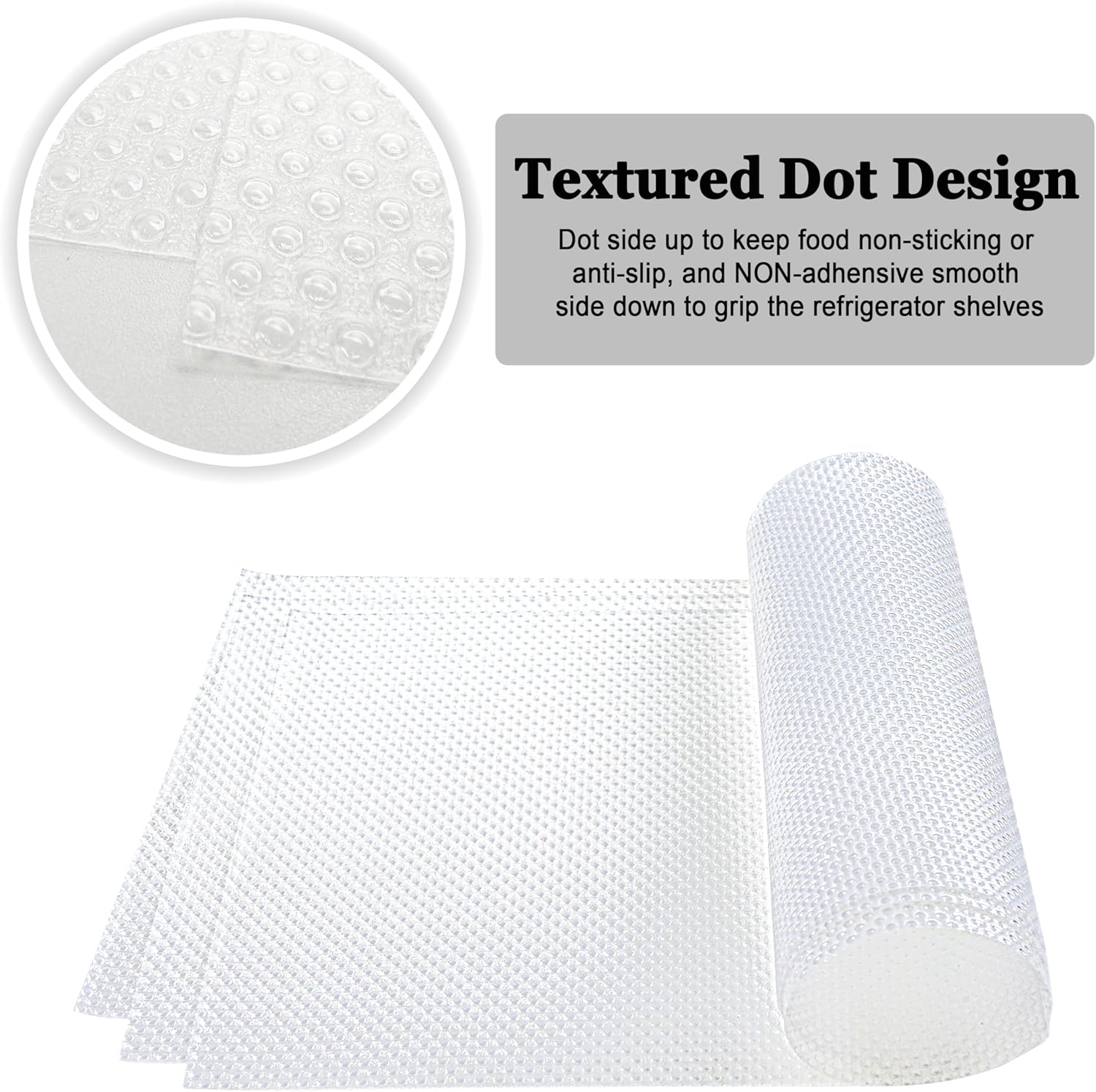 BOPART 12Pcs Refrigerator Liners Washable Fridge Shelf Liners Refrigerator Mats for Freezer Glass