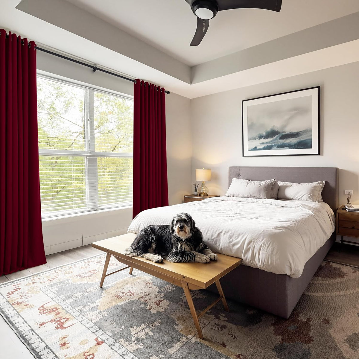 PONY DANCE Blackout Curtains for Bedroom - Double Pieces Thermal Insulated Drapes Noise Reducing