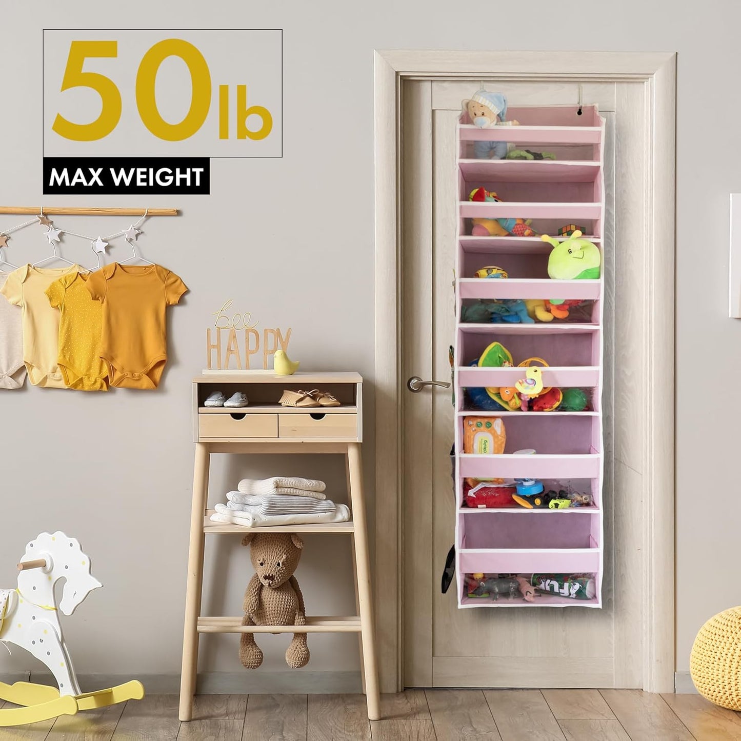 HOMELUX THEORY 2 PC Heavy Duty Over the Door Organizer 55x14x6.7, 6 Large Front & 12 Side Pockets