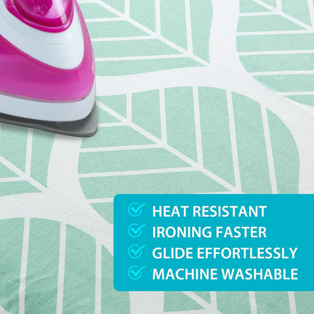 Ironing Board Cover and Pad, Standard Size 15 x 54, Thick Padding with Elasticized Edges, Heat