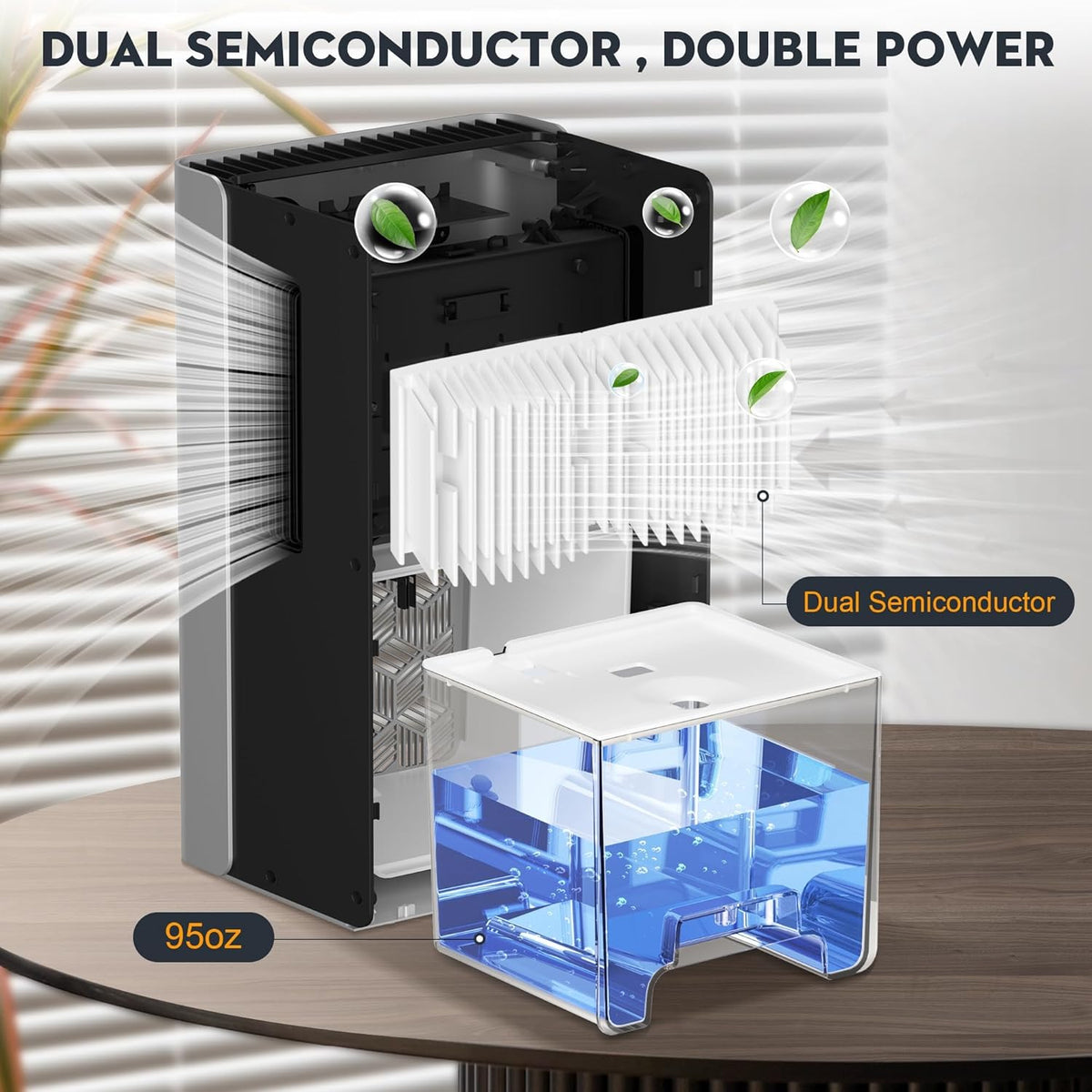 ToLife Dehumidifier for Home, 1000 sq.ft Dehumidifiers for Basement Bedroom Bathroom with 95 OZ