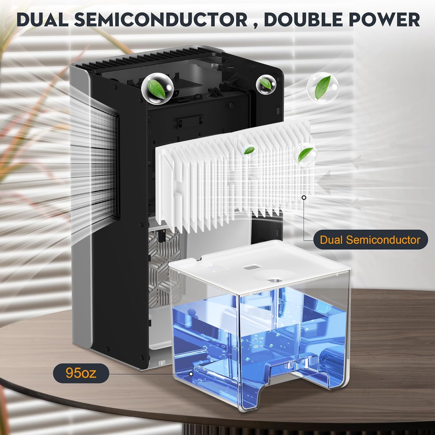 ToLife Dehumidifier for Home, 1000 sq.ft Dehumidifiers for Basement Bedroom Bathroom with 95 OZ