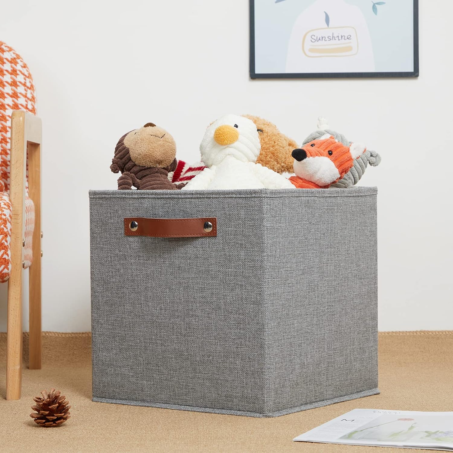 DULLEMELO Fabric Storage Cubes,12 inch Cube Stroage Bins for Empty Gift Basket,Toys Nursery Clothes