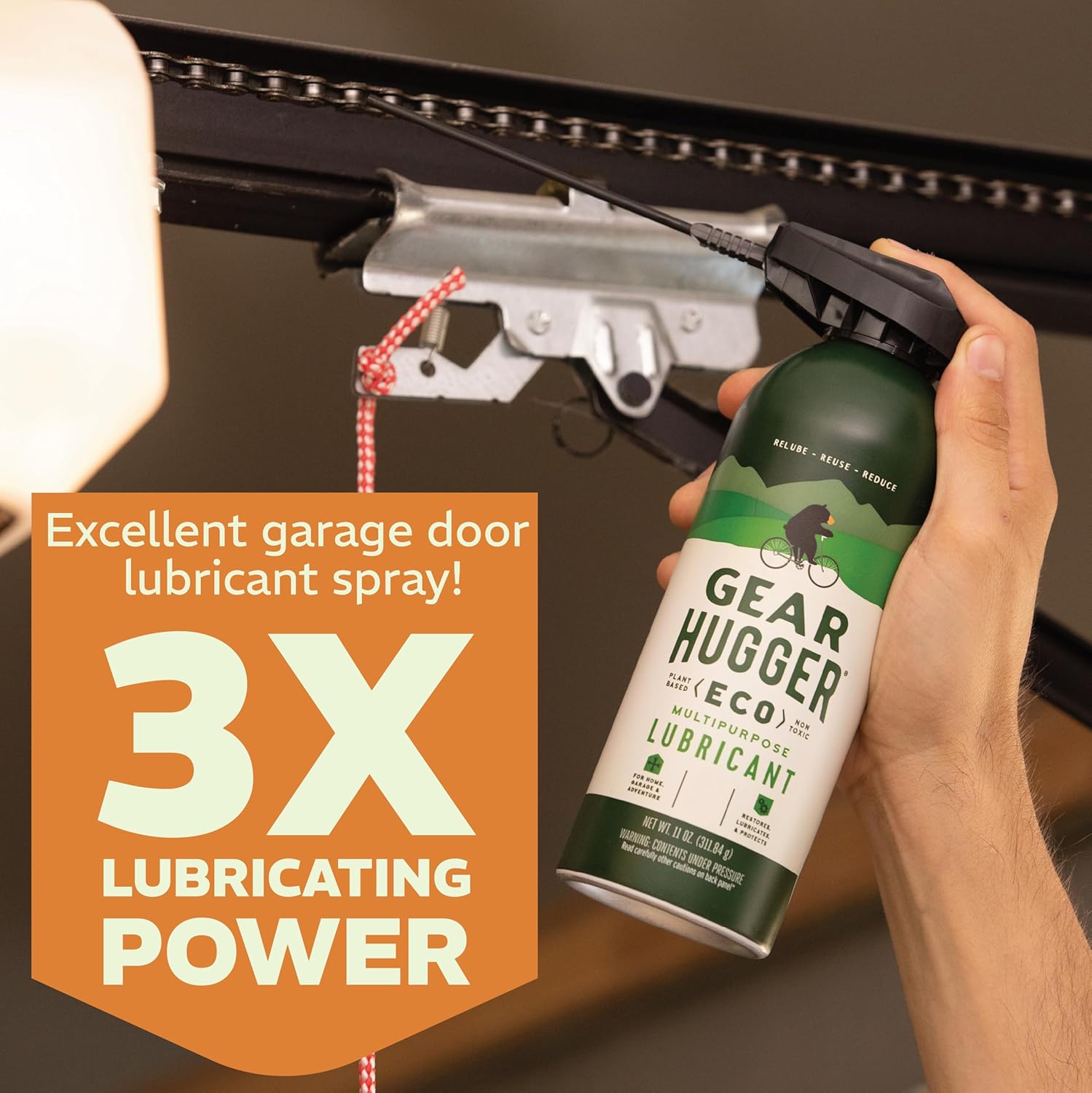 Gear Hugger Multipurpose Lubricant - Eco-Friendly (11 oz, Pack of 2), Rust Remover - Garage Door