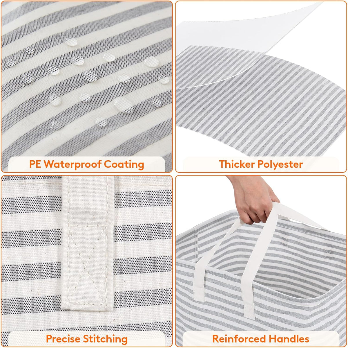 Lifewit 3 Pack Laundry Hamper Large Collapsible Laundry Baskets, Freestanding Waterproof Clothes